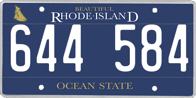 RI license plate 644584