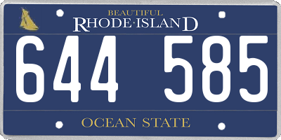 RI license plate 644585