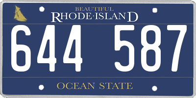 RI license plate 644587