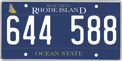 RI license plate 644588
