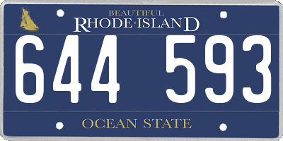RI license plate 644593