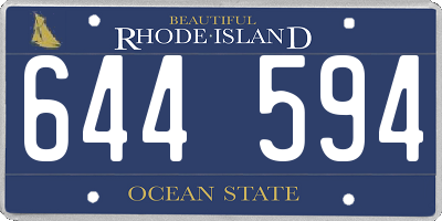 RI license plate 644594