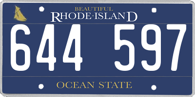 RI license plate 644597