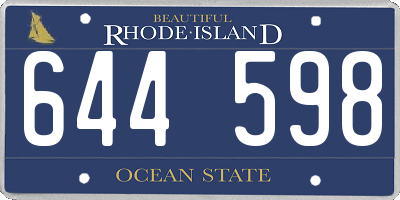RI license plate 644598
