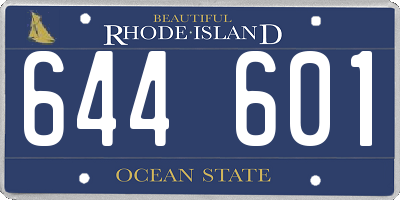 RI license plate 644601