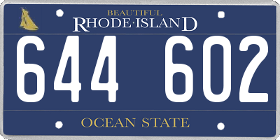 RI license plate 644602