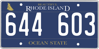 RI license plate 644603