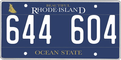 RI license plate 644604