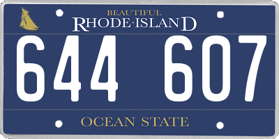 RI license plate 644607