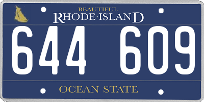 RI license plate 644609
