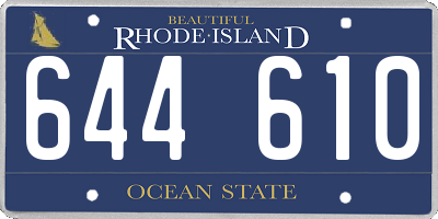 RI license plate 644610