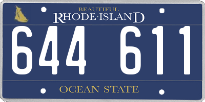 RI license plate 644611