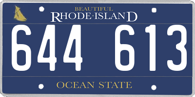 RI license plate 644613