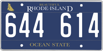 RI license plate 644614