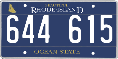 RI license plate 644615