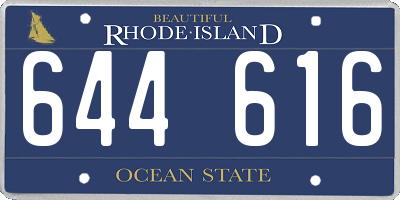 RI license plate 644616