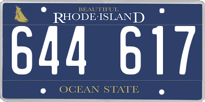 RI license plate 644617