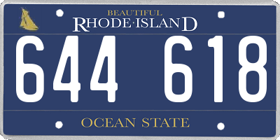 RI license plate 644618