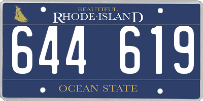 RI license plate 644619