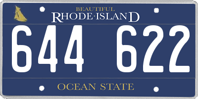 RI license plate 644622