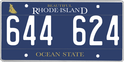 RI license plate 644624