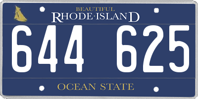 RI license plate 644625