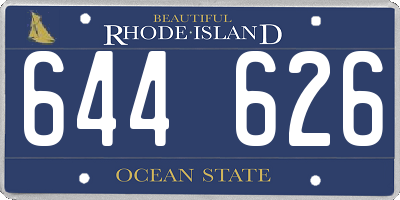 RI license plate 644626