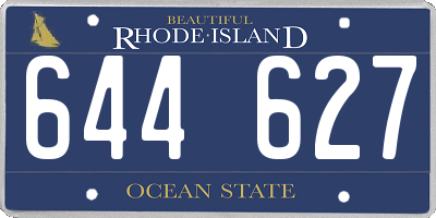 RI license plate 644627