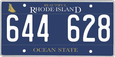 RI license plate 644628