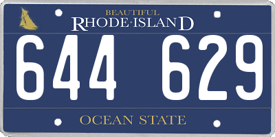 RI license plate 644629