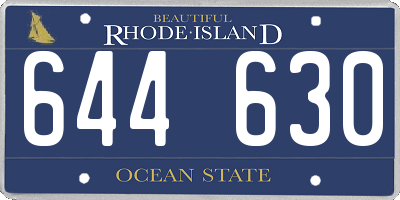 RI license plate 644630