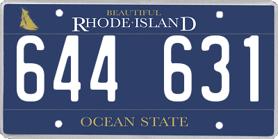 RI license plate 644631