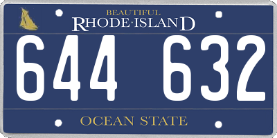 RI license plate 644632