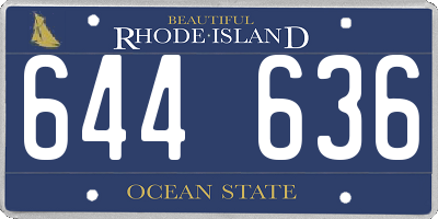 RI license plate 644636
