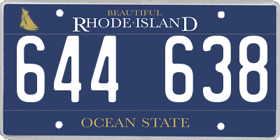 RI license plate 644638