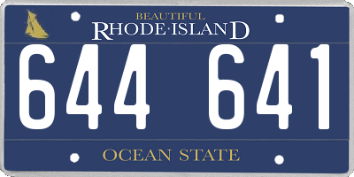 RI license plate 644641