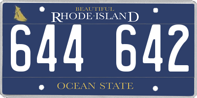 RI license plate 644642