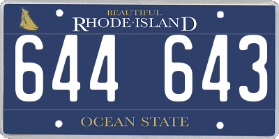 RI license plate 644643