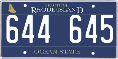 RI license plate 644645
