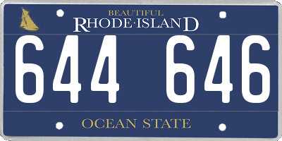 RI license plate 644646