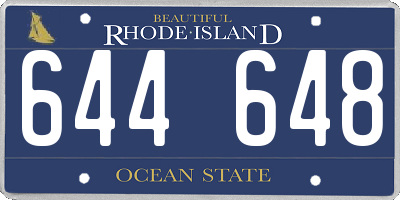 RI license plate 644648