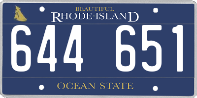 RI license plate 644651