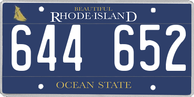 RI license plate 644652