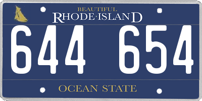 RI license plate 644654