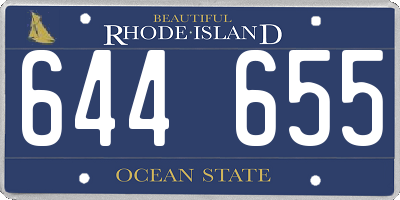 RI license plate 644655