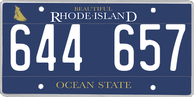RI license plate 644657