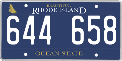 RI license plate 644658