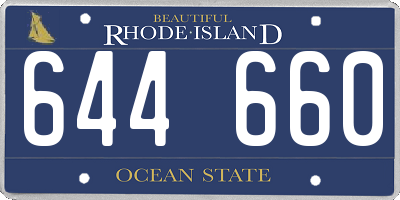RI license plate 644660
