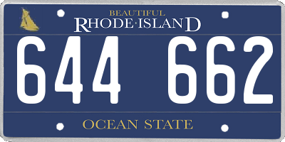 RI license plate 644662