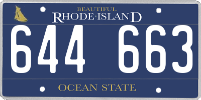 RI license plate 644663